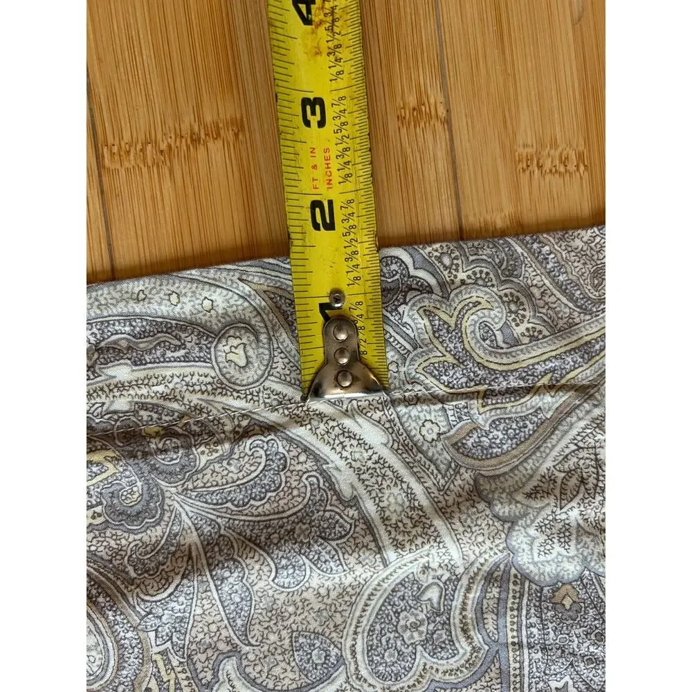 Ralph‎ Lauren Standard Rectangular Pillow Sham Yellow Blue Paisley 100% Cotton